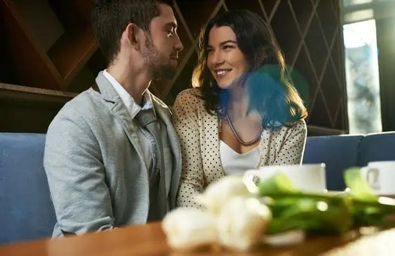 married couple on dinner date