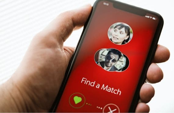 Using dating app on phone