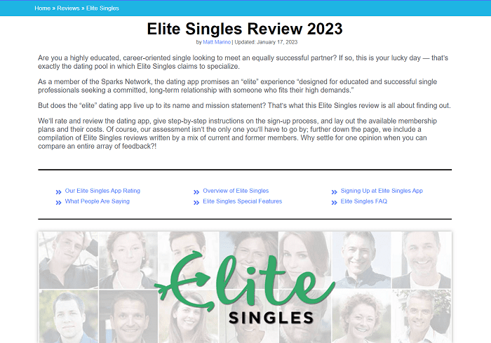 Elite Singles Review