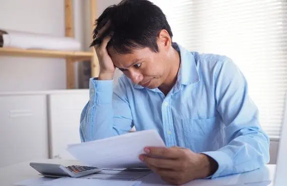 man having financial issues