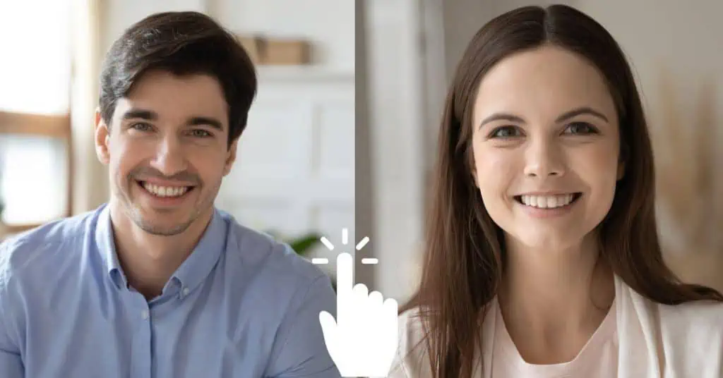 guy in a blue shirt and girl in a white shirt