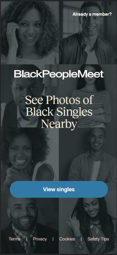 BlackPeopleMeet Homepage Mobile