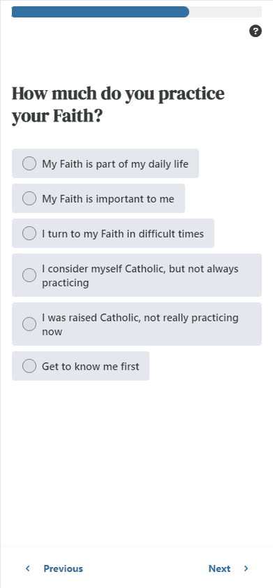 CatholicMatch Sign up Process - Step 4