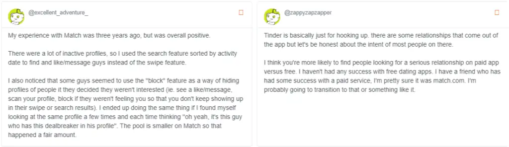 User Reviews About Match.com