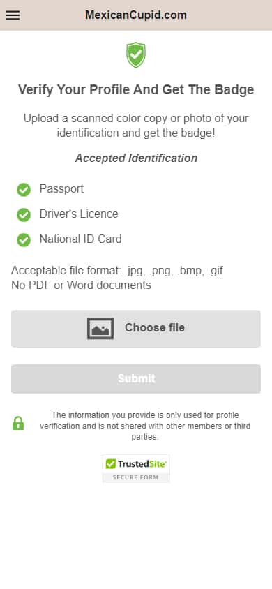 MexicanCupid Sign Up Process - Step 6