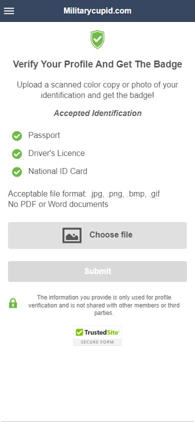 MilitaryCupid Sign Up Process - Step 6
