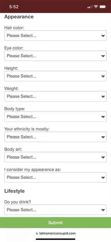 LatinAmericanCupid Sign Up Process - Step 5