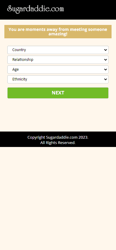 SugarDaddie Sign Up Process - Step 3