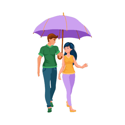 couple taking stroll graphic
