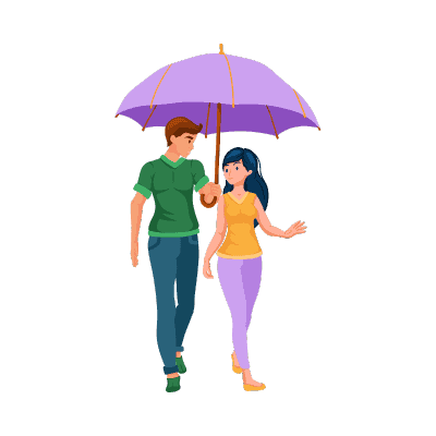 couple taking stroll graphic
