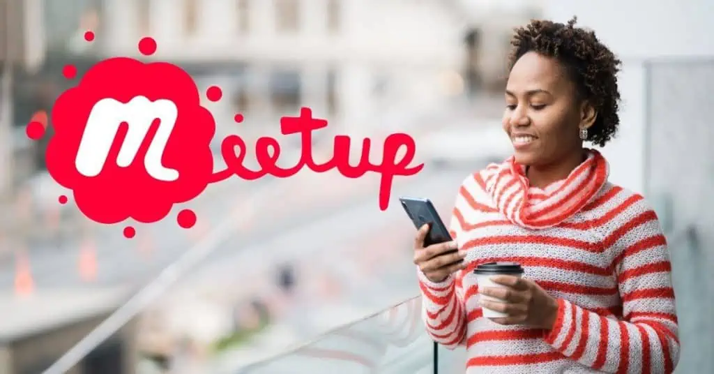 Woman using Meetup