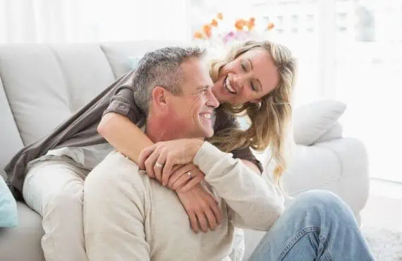 single father in happy relationship