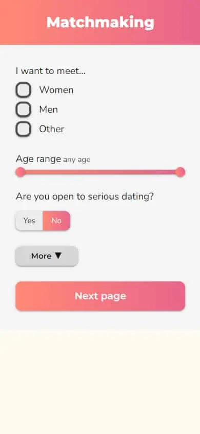 Flirtual Sign Up Process Screenshot - Step 3