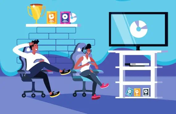 Couple playing video games