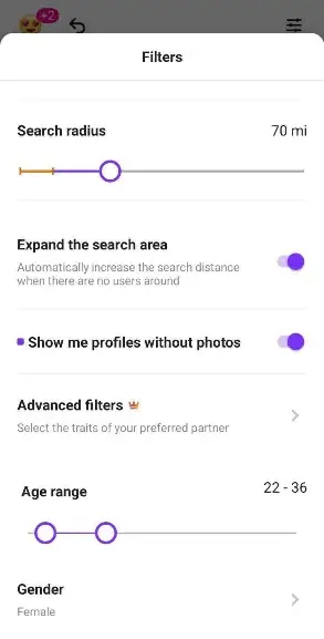 hily Search Filters