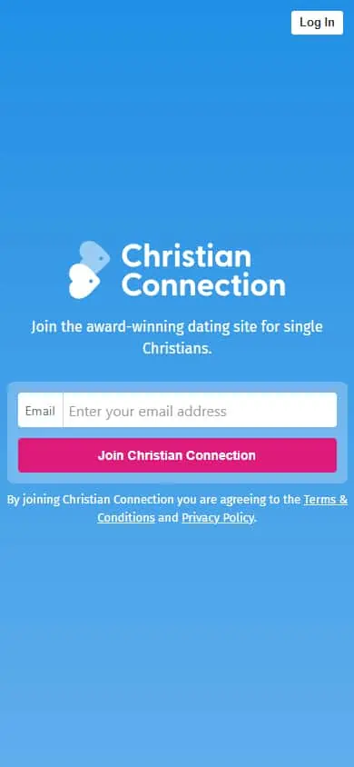 Christian Connection Sign Up Process Screenshot - Step 1