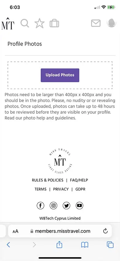 Miss Travel Sign Up Process Screenshot - Step 7