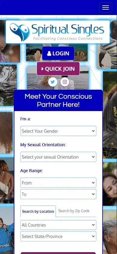 Spiritual Singles Sign Up Process Screenshot - Step 1