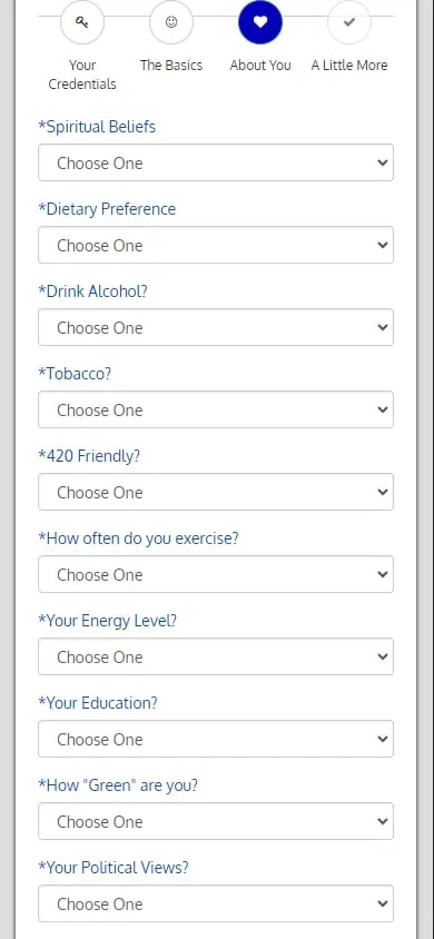 Spiritual Singles Sign Up Process Screenshot - Step 4