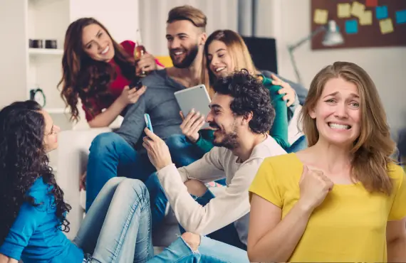 Social Gathering - Woman with a Weird Smile