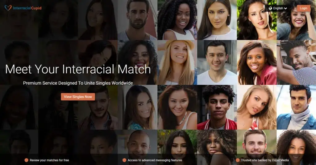 InterracialCupid Homepage Screenshot