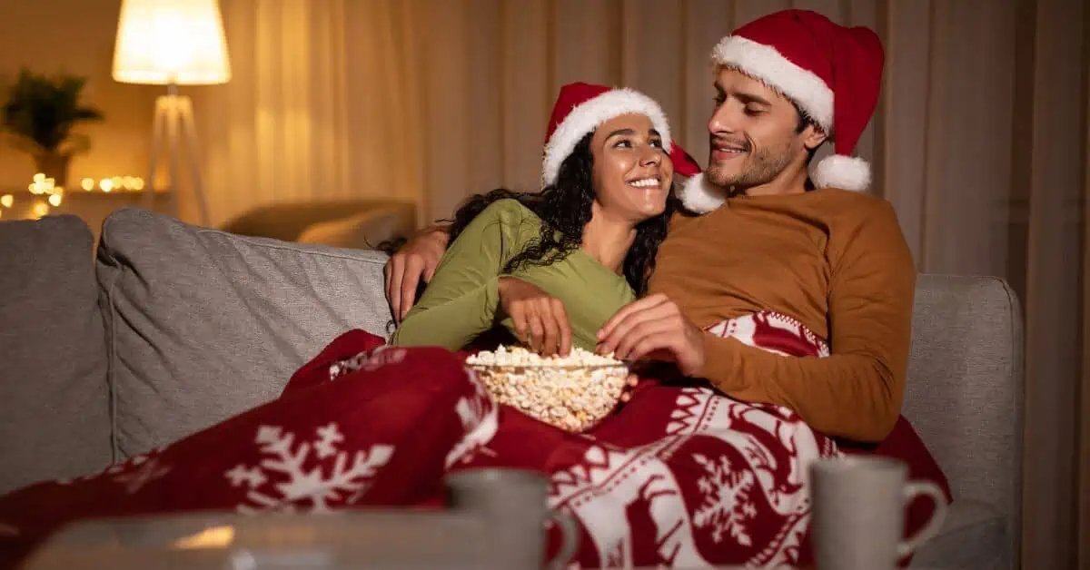 Couple Watching Christmas Movie