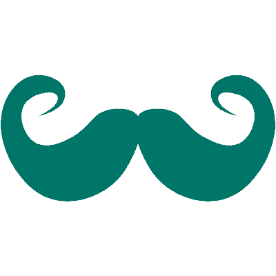 teal mustache