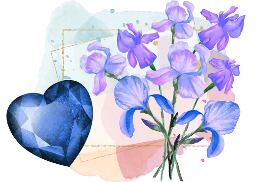 blue iris and sapphire