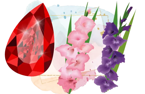 ruby and gladioli