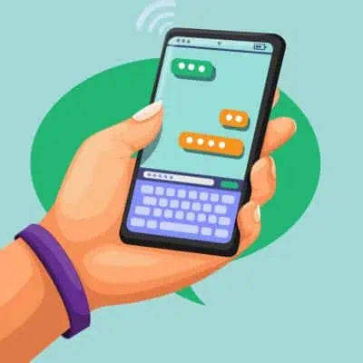 text message on smartphone