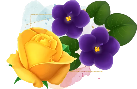 yellow rose and violet