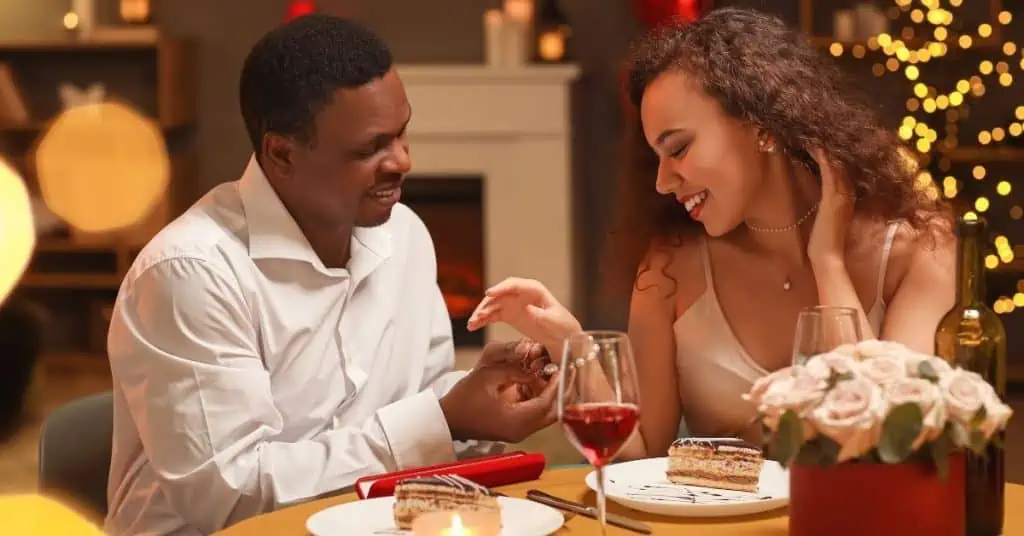 Couple Celebrating Valentine's Day at Home