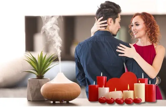Couple Dancing - Red and White Candles - Aromatic Diffuser