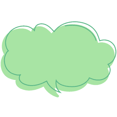 green cloud text bubble