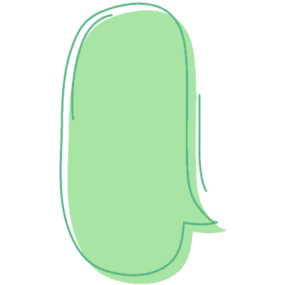 green oval text bubble