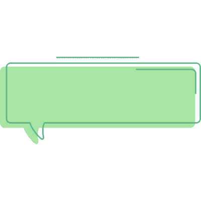 green rectangle text bubble