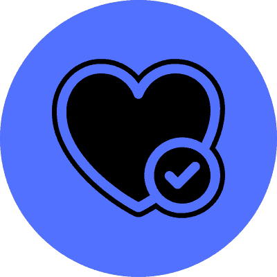 heart with checkmark
