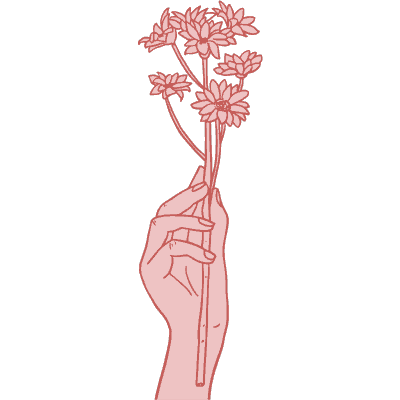 holding flowers