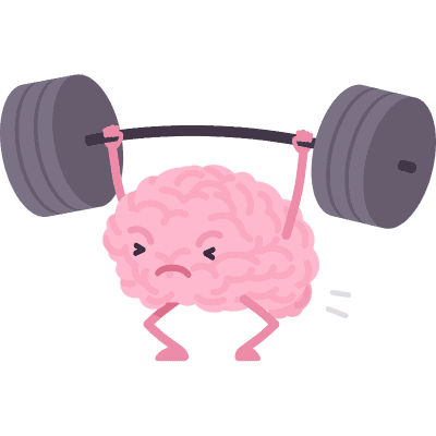 brain lifting dumbells emoji