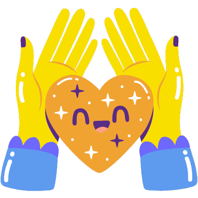 hands holding happy heart