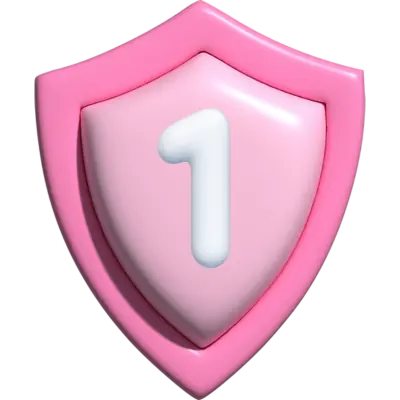 pink shield with #1