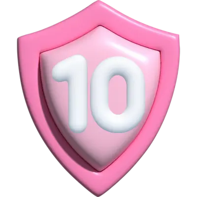 pink shield with #10