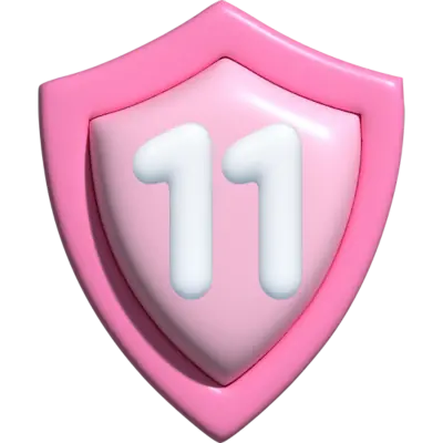 pink shield with #11