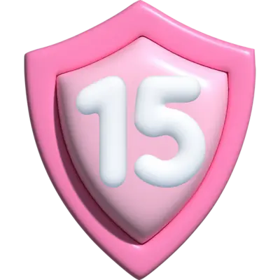 pink shield with #15