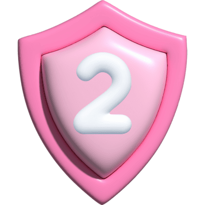 pink shield with #2
