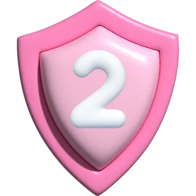 pink shield with #2