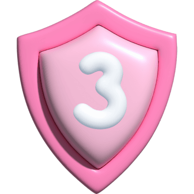 pink shield with #3
