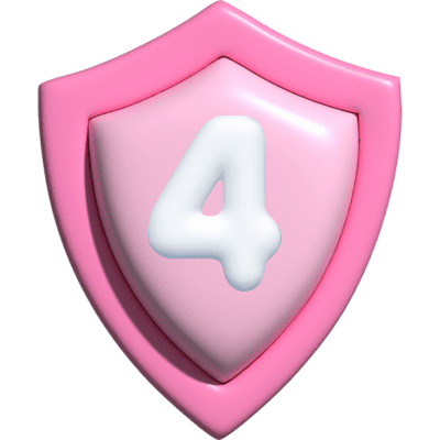 pink shield with #4