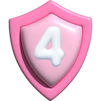 pink shield with #4