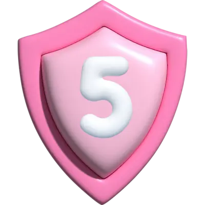 pink shield with #5